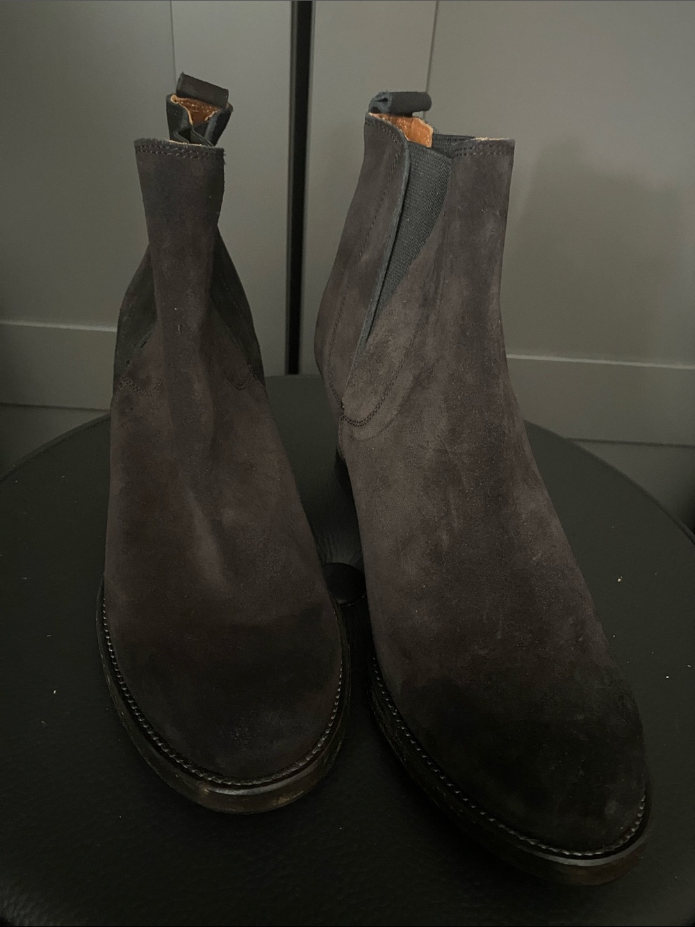 Women's Suede Chelsea Ankle Boots - Dark Brown